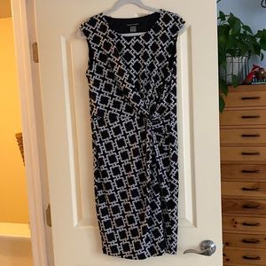Bianca Nygard size 12 lined dress. Black white and yellow
